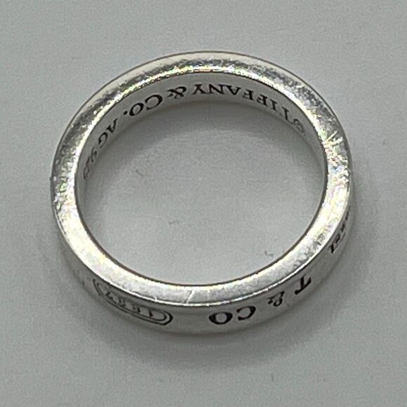 Tiffany & Co 1837 Ring - Narrow - 925 Silver - sz 4.75-5 - Picture 6 of 16
